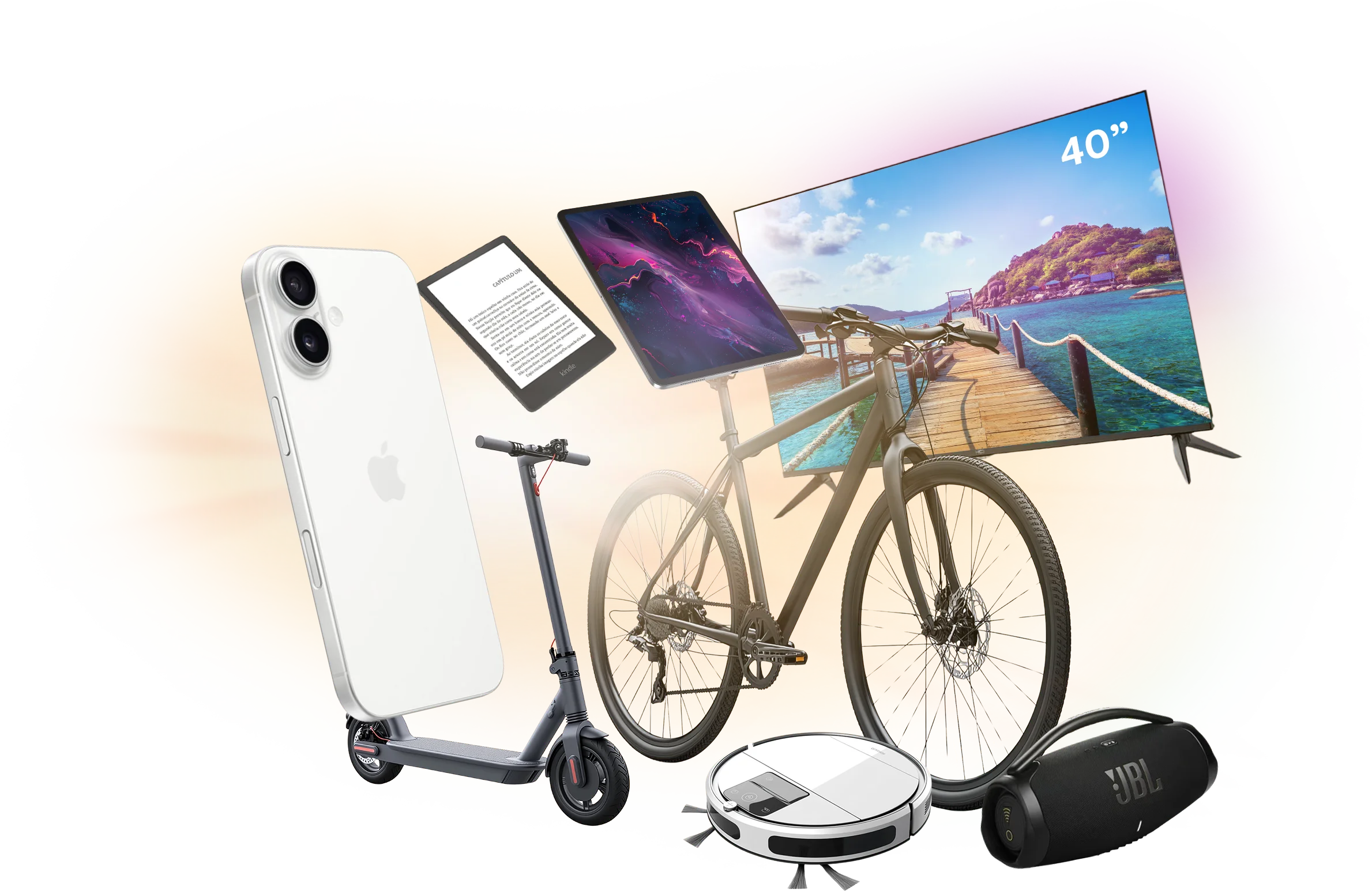 Prêmios: iPhone, Smart TV, tablet, patinete elétrico, bicicleta, caixa de som e robô aspirador